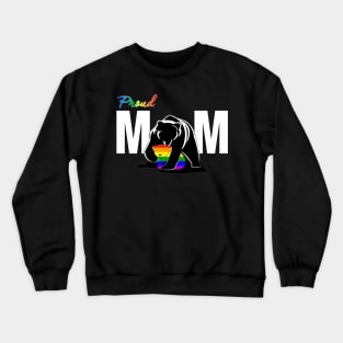 Bear Pround Mom Shirt Funny LGBT Rainbow Gift Crewneck Sweatshirt